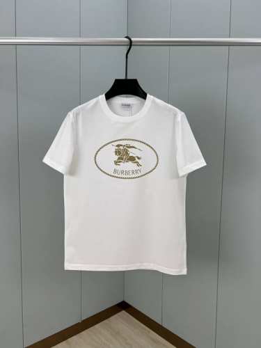 burberry 25春夏新品骑士印花标识短袖T恤，定制80支双股丝光棉面料；黑色 白色 S～Xxxl 可定制4Xl、5Xl