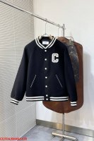 L639 Ceceline 羊毛呢前后多重刺绣品牌Logo字母插肩袖棒球服夹克 版型挺括 有型 小立领设计也是非常喜欢啦 摸起来手感也舒服 袖口螺纹全部横机定做