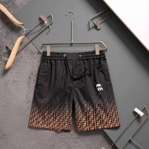 Fendi 芬迪 2025春夏季新款休闲高品质速干裤梭织面料 沙滩裤，超高端品质3D数码印花工艺制作而成，原版复刻、整体提花最新字母联盟Logo图案设计，纤维面