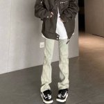款号Xk2538 Fog高街Vibe美式高街黄泥染牛仔裤男款潮流潮牌微喇复古水洗休闲裤子，色泽均匀 纹理清晰，上身非常舒适 直筒版型 可显高显瘦遮肉 ，适合各种