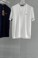 new# Loro piana 2025春夏新款 桑蚕丝混纺男士针织短袖衫！采用10%蚕丝+90%棉 质感与纹理非常柔软，手感极其的细腻丝滑，纱线越细做工就越难