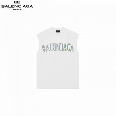 本地自取160 balenciaga/巴黎世家 胶带做旧印花背心 采用32支双纱 260克重面料 进口针织针梳棉进行制作，厚度适中，有垂感又有轮廓型，上身就是一