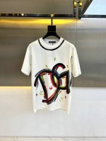 D&G杜嘉班纳、 2025Ss春夏装 手绘涂鸦洗水雪花短袖T恤。 采用进口康丽数码直喷印花 定染高品质潮100%棉洗后260G面料， Os宽松落肩版型。S-Xx