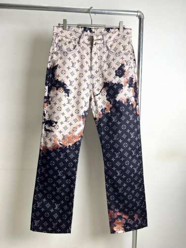 190［高端］款号：L014 【上新】Louis Vuitton/路易 24Ss 篝火渐变老花宽松王鹤棣同款直筒牛仔裤- 全网独家版本 五金独立开模 炸街款 高