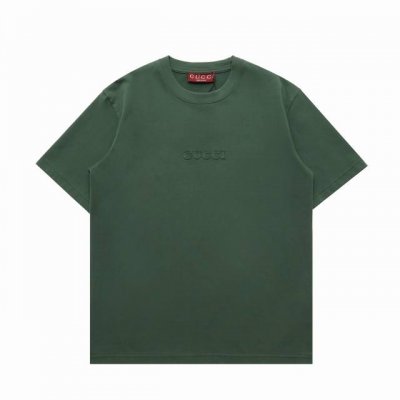 顶级复刻版本]品名: Gucci 古驰 新款刺绣Logo微标休闲短袖T恤 颜色：黑色 白色 墨绿 尺码：S-Xl 面料: 高密度定制珠地棉双纱面料重磅 砖柜同步