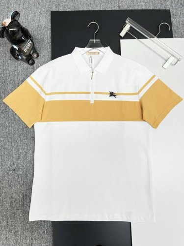 Burberry 巴宝莉 条纹战马刺绣新款拉链polo衫 原版面料 官方同款 采用210克丝光珠地棉，定制 同缸染面料 手感非常舒服爽滑 版型挺阔有型 一线品牌