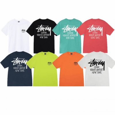 款号Xb2039# Stussy斯图西 Ss25 纽约Dsm城市限定短袖T恤男女同款 230克纯棉圆筒布版型 两侧面不带缝线 正确版本与正品相同。区别市场通货。