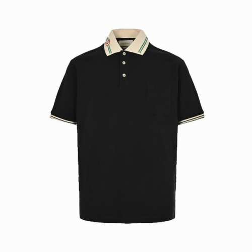 gucci 古驰 经典领口双G刺绣Polo短袖 原版国内柜台购入开发，定织领口+口横机螺纹，纱线定染7天，成品刺绣，极其考验横机密度，上身居显瘦，大身全棉 G珠