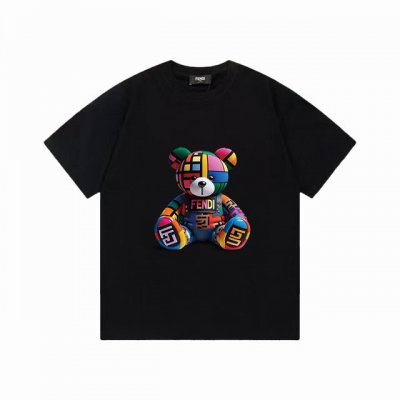 款号:F006 Fendi 芬迪 泰迪熊印花字母百搭短袖T恤男女同款 吊牌 领标 水洗唛 三标齐全 260G双纱纯棉短袖 配套320G纯棉罗纹 精美舒适时尚百搭