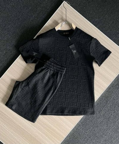 高品质套装 versace 范思哲杜美莎头像3D凹凸暗纹提花套装 可拆上衣&短裤卖 混搭颜色卖 独家新品 高版本 高品质 定制300克全棉毛巾面料满印提花 质感