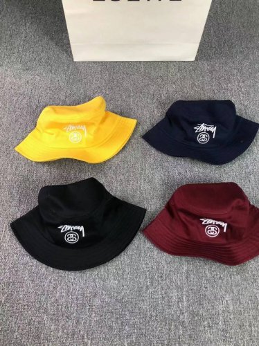上新 Stussy Stock Low斯图西双标刺绣渔夫帽 材质：精梳棉 尺寸：52-68Cm 颜色 黑色、藏青色、酒红色、黄色 4色P