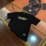 上新， Evisu福神2025新款男士字母笑脸大M海鸥短袖 颜色：黑 尺码：S-Xxl S码 肩宽44 胸围96 衣长68 适合身材 -120斤 M码 肩宽46