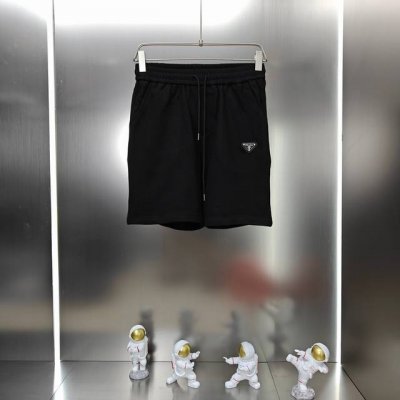 普拉达 prada 2025春夏新款短裤五分裤 定制专属400克重毛圈布纯棉面料 金属三角标Logo工艺设计 颜色 黑色 尺码 S-2Xl