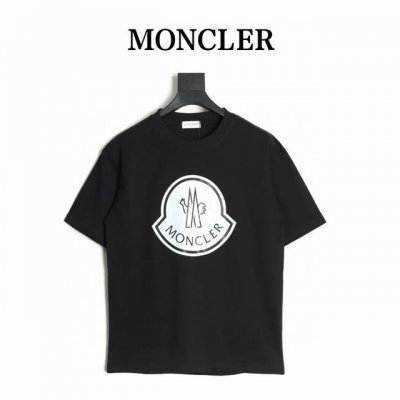 moncler 蒙口 25Ss 烫画Logo短袖T恤 面料采用定制240G 26支特滑双股精棉平纹高密无尘全棉布料 前幅高密度加厚 走线平整 代工品质 全套定制