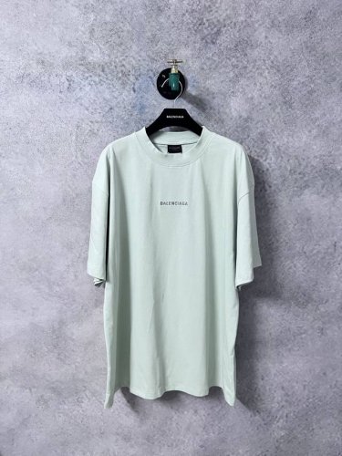 balenciaga 巴黎世家 经典字母Logo刺绣短袖T恤 面料采用巴黎Zp定制定染 百分百纯棉双股面 320G成衣洗水前幅高清扫描图案完美还原 成衣后炒色洗