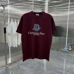 Dior迪奥 2025春夏新款260克短袖T恤 个性印花 男女同款宽松版 S M L Xl Xxl 五个码 黑色 白色 酒红色