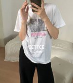 顶级品质 Ganni 新款元气可爱猫猫卡通字母印花短袖T恤 顶级复刻，Ins海外超级大爆款，俩只猫猫图案真的太治愈了，小姐姐闺蜜出街搭配必备一件！ 定织原版23