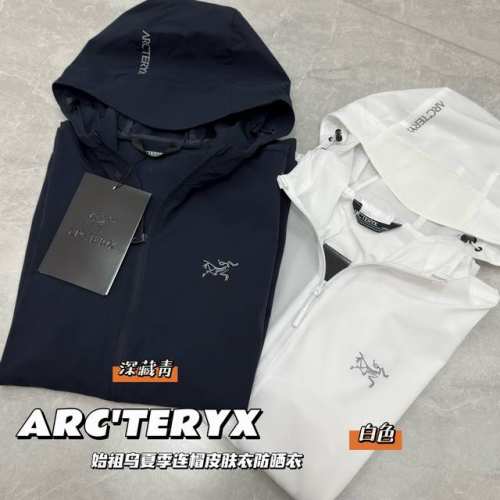 新款上新 始祖鸟Arcteryx新款男女冰感连帽防晒皮肤衣 采用Tough冰感防紫外线功能面料，轻薄凉爽，舒适透气，可有效格挡紫外线 精美Logo烫印，加长帽檐