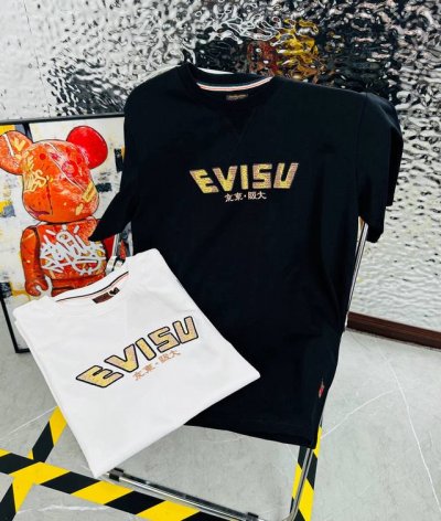 evisu 福神2025夏季新款印花休闲宽松情侣款 短袖T恤Dt1040 细节:版本一比一复刻，吊牌 领标 水洗 包装袋。 面料：采用40织双纱320克面料，原