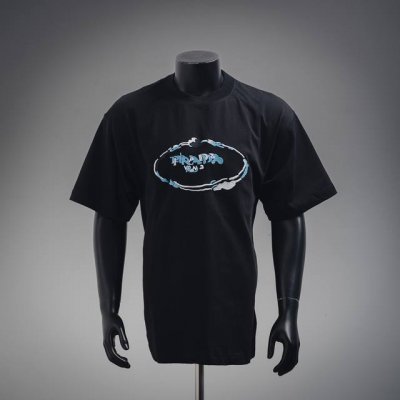 prada 普拉达25Ss重叠Logo字母刺绣短袖T恤 size:Xs-L