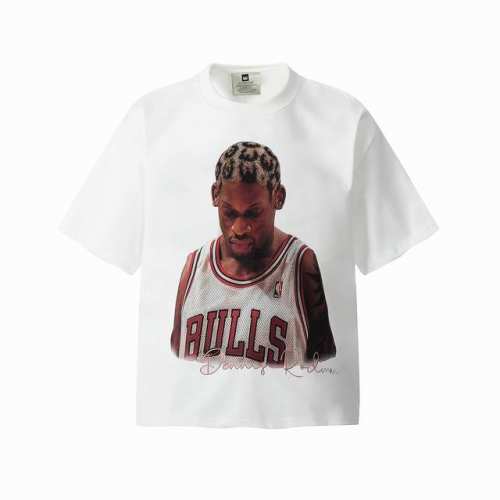 vt9164 Rodman 罗德曼球星Big Face人像数码直喷印花复古短袖T恤 小领口设计 白墨数码直喷印花 高街复古重磅Vintage短袖 尺码：S M