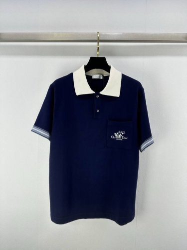 1:1 Dio*上新细节 25 夏季新款翻领短袖 胸前口袋花卉刺绣 撞色边缘时髦 百搭不挑人 1色3码Sml