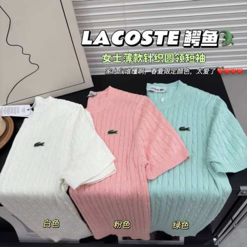 新款上新 谁懂啊，春夏款开挂了！！ Lacoste 法国鳄鱼 女士纯色圆领针织衫 货 这件毛衣针织面料100%全面制成，非常适合环保女性！ 源自法国国旗色的纯色