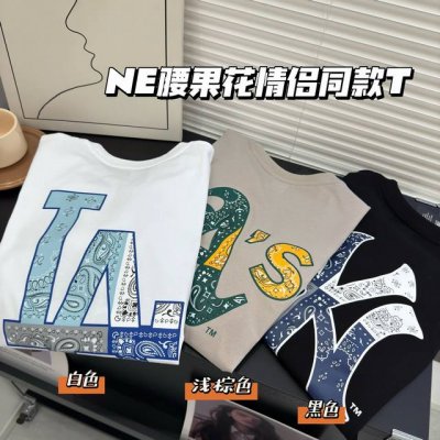 New Era纽亦华夏季新款Mlb腰果花运动短袖T恤高级透气情侣Ny印花 选用了260克双纱爽滑棉面料制作而成。精细的做工和清晰的纹路让贴身穿着更加舒适！经典的