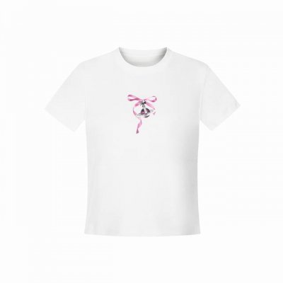 Vivienne West Wood 西天后薇薇安 2025夏季新款土星设计款蝴蝶结Logo正肩短袖T恤 女款 全网独家纯棉高品质 款号：Vi04 尺码：S M