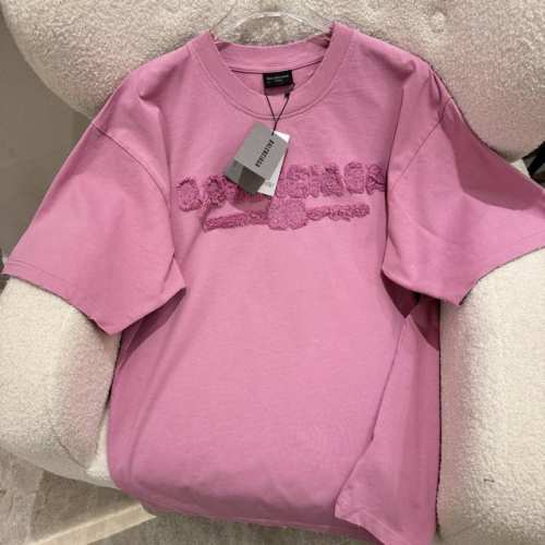Balenciaga巴黎世家 BALENCI*GA 巴黎#2025新款字母LOGO胸前贴布刺绣洗水磨烂做旧下摆手工打磨短袖T恤 面料采用巴黎ZP定织定染全棉双纱