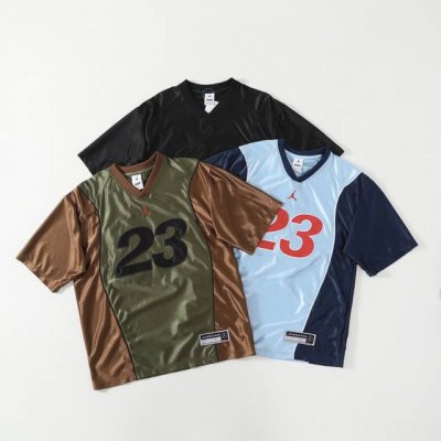 190 Supreme X Aj Jordan 联名款 Fw24 Week7 Warm Up Jersey 胸前Logo撞色短袖足球衣 篮球短裤 男女同款 定制