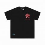 高版本Chrome Hearts克罗心 贴布刺绣马蹄十字短袖！前后贴布设计 梵文重工刺绣，面料使用 克全棉双纱面料 区别于市场低克重普通货 ，纹路清晰可见，质感