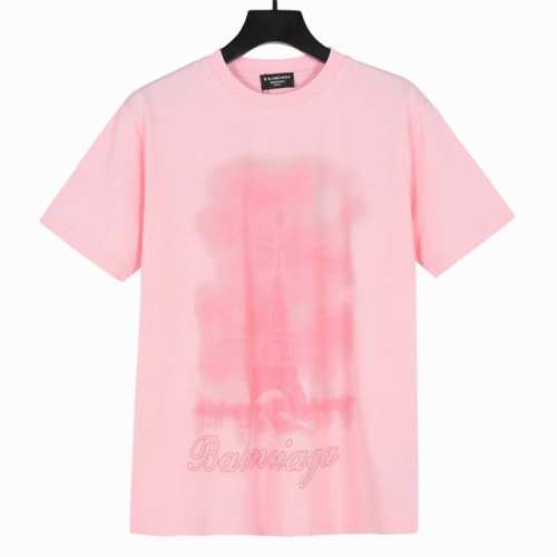Balenciaga巴黎世家数码直喷日落铁塔短袖T恤 面料采用洗水后300克重双纱精梳棉，定制32支1*1螺纹，成衣两遍水洗处理，面料舒适亲肤无异感，定制定染面