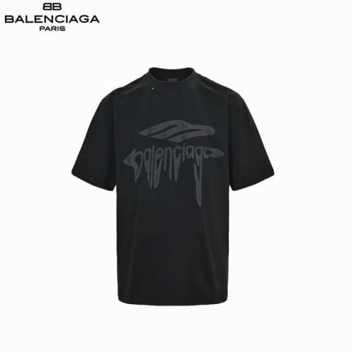 balenciaga 巴黎世家 25Ss Logo溶解磨破短袖 颜色 黑色 白色 size:Xs-L