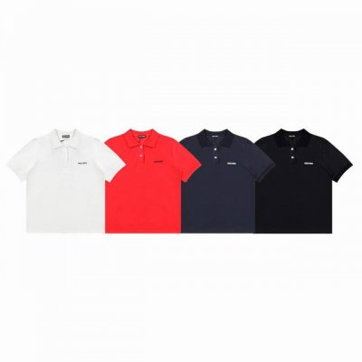 供 Miu Miu 缪缪 24Ss 徽标字母 Logo 刺绣小版型翻领Polo衫短袖T恤-顶级原单版本 Color：白色 红色 藏青 黑色 Size：S M L