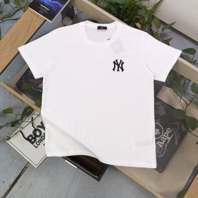 上新 款号：Tx135 新款Mlb洋基队Ny基础百搭简约图案Logo印花休闲情侣短袖T恤，轻奢高级，上身效果，绝绝子，采用220克纯棉面料，全套定制辅料，印花采