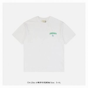 carhartt 卡哈特 25Ss 小鸭子印花短袖 面料采用230克重精梳棉 定制32支1*1螺纹 成衣两遍水洗处理 面料舒适亲肤无异感 定制定染面料 纺织密度