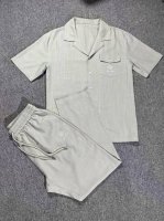 上衣 长裤 新品 Lp麻料套装衣服Ly681402025长裤Ly681402025 25Ss春夏新品套装polo短袖+卫裤进口棉麻面料 内里包边走线均匀细致 密