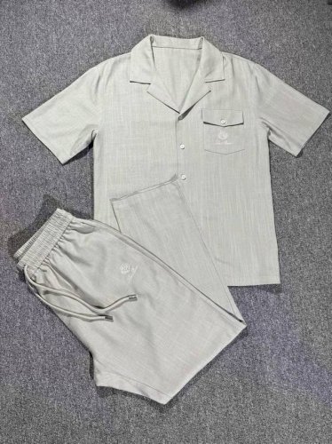 上衣 长裤 新品 Lp麻料套装衣服Ly681402025长裤Ly681402025 25Ss春夏新品套装polo短袖+卫裤进口棉麻面料 内里包边走线均匀细致 密