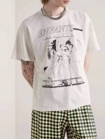 Enfants Riches Deprimes 忧郁的富二代优雅刮胡刀图画直喷短袖 面料采用320G26支双股赛络紧密纺单纱 结构紧密耐磨性好 因为织物品质高