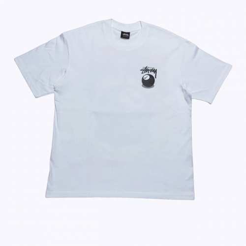 S234# P60 白底图 Nike X Stussy Fw22联名糸列 字母黑台球印花短袖T恤 男女同款 采用圆筒无缝工艺 原版工艺 衣服侧面没有缝合骨位 鉴
