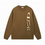 dior 迪奥 竖列字母Logo 针织圆领提花羊毛针织毛衣 颜色 粉色 棕色 码数 S M L Xl Xxl