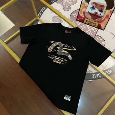 Evisu 2025年夏季新品 男士海鸥织锦刺绣时尚潮流百搭刺绣圆领短袖T恤 码数S-Xxl