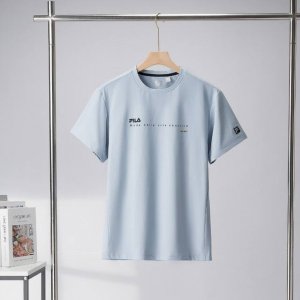 上新 四色经典斐乐25年夏季新款四色纯棉圆领T恤短袖棉面料！面料采用190G杜邦索罗娜丝光棉 颜色：白色 黑色 天蓝 橘色 尺码：M L Xl Xxl 3Xl