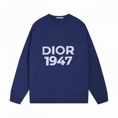 迪奥Dior刺绣1947圆领提花毛衣 颜色 蓝色 杏色 码数 S M L Xl Xxl