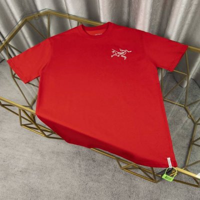 Ayc Teryx 始祖鸟] 2025Fw短袖T恤 前面鸟标后面大Logo高级印花 高端32S双纱280克面料 重磅面料 定制拉架罗纹同缸同染 三标齐全 男女同