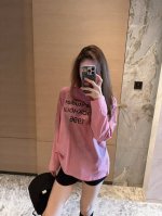 Acne Studios 1996扎染烫钻圆领长袖T恤 款号：25673703392 颜色：黑色 白色 粉色 尺码：均码 80-125斤