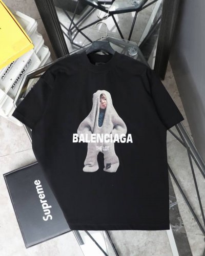 顶级版本 巴黎世家25Ss小孩娃娃直喷印花短袖 balenciaga巴黎世家 面料采用260G巴黎专用双纱*高克重1比1双纱罗纹 前后幅采用进口康丽直喷机直喷白