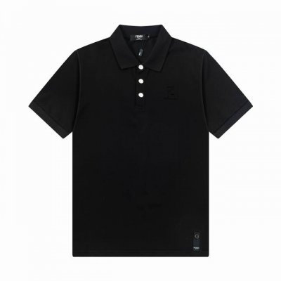 120 芬迪 Fendi 2025∽新款高品质翻领Polo衫，高瑞精品Logo扣子，做工精致，官网同步，时尚百搭 颜色：白色 绿色 黑色 码数：M-3Xl