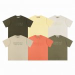 fear Of God Fog复线 #F03 Essentials 第八季双排大小字母立体植绒字母T恤 颜色：黑灰色 金丝黄 蛋壳白 烟灰色 珊瑚红 木咖色 尺